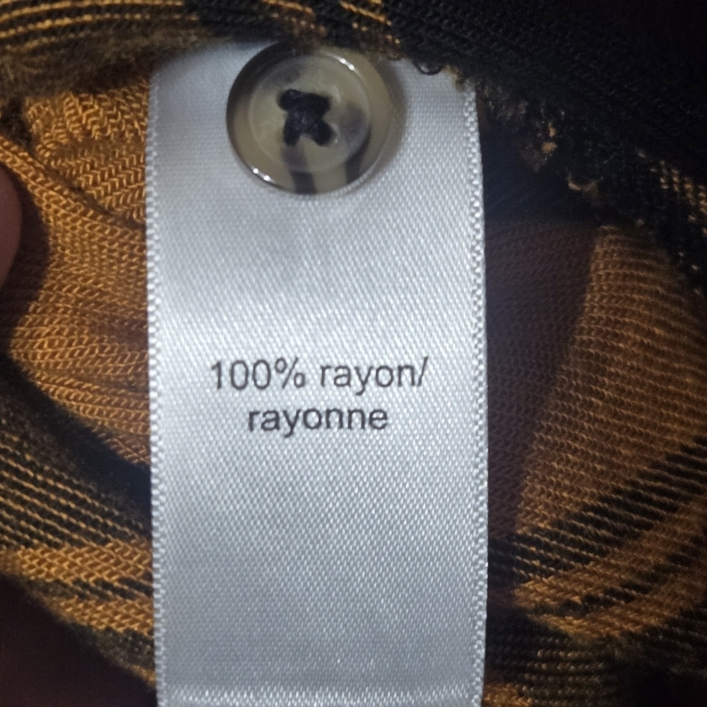 Maurices Mustard and Black Plaid Shirt - Picture 4 of 4